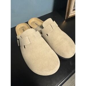 Xiakolaka Women's Suede‎ Clogs w/ Adjustable Buckle Strap, US 10